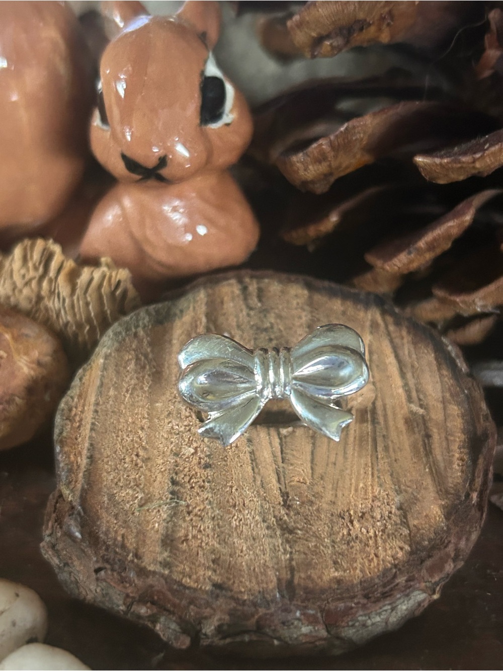 925 Sterling adorable bow ring